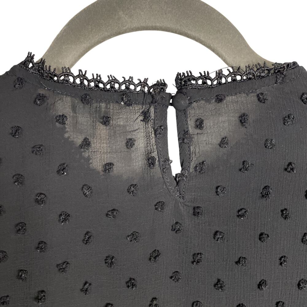 Umgee Women’s Black Blouse Size Small - 3/4 Bell Sleeve Boho Lace/Embroidered - Picture 7 of 9